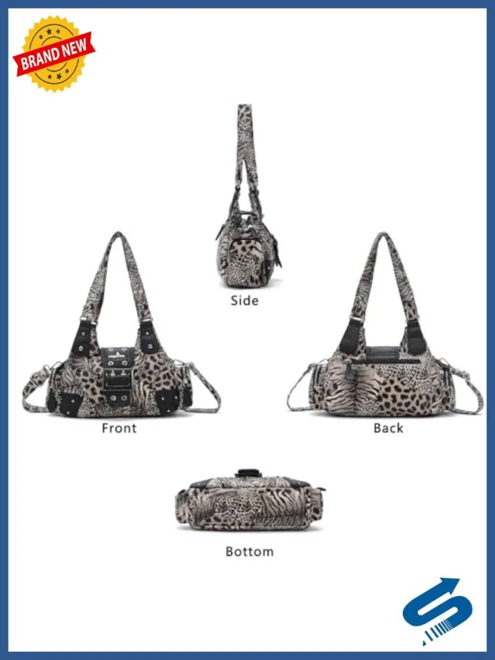 Small Vegan Leather Hobo Crossbody Bag Multi-Pocket Shoulder Handbag